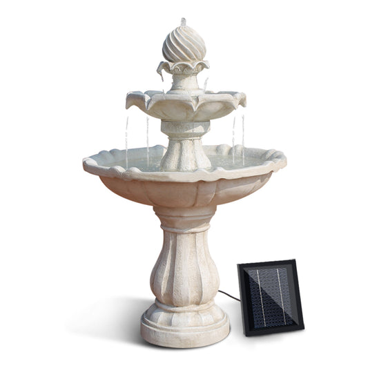 3 Tier Solar Powered Water Fountain - Ivory - image1