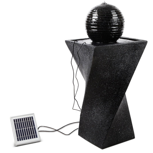 Solar Powered Water Fountain Twist Design with Lights - image1