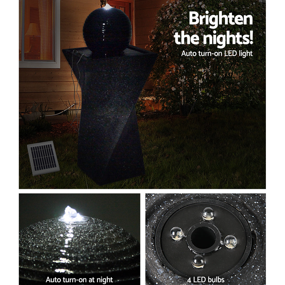 Solar Powered Water Fountain Twist Design with Lights - image4