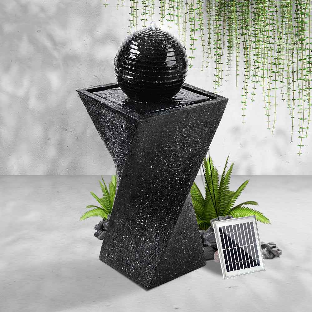 Solar Powered Water Fountain Twist Design with Lights - image7