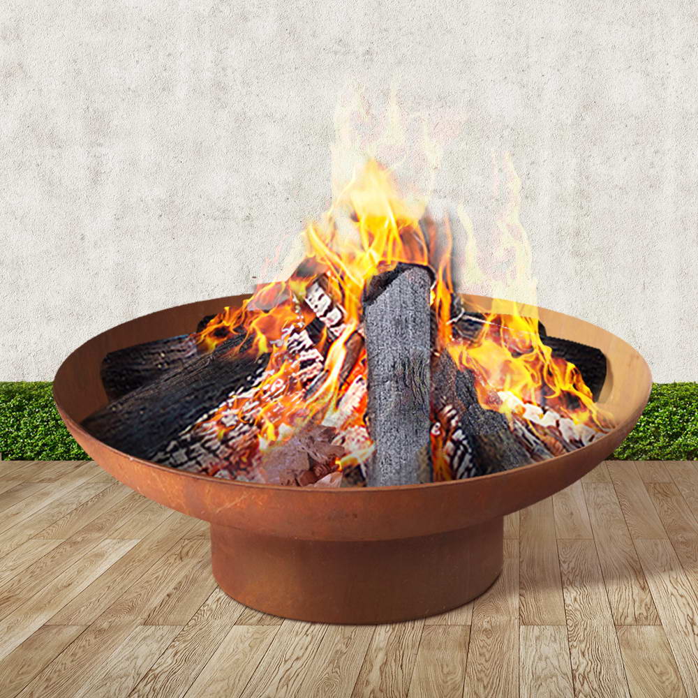 Grillz Fire Pit Charcoal Vintage Campfire Burner Rust Outdoor Steel Bowl 70CM - image7