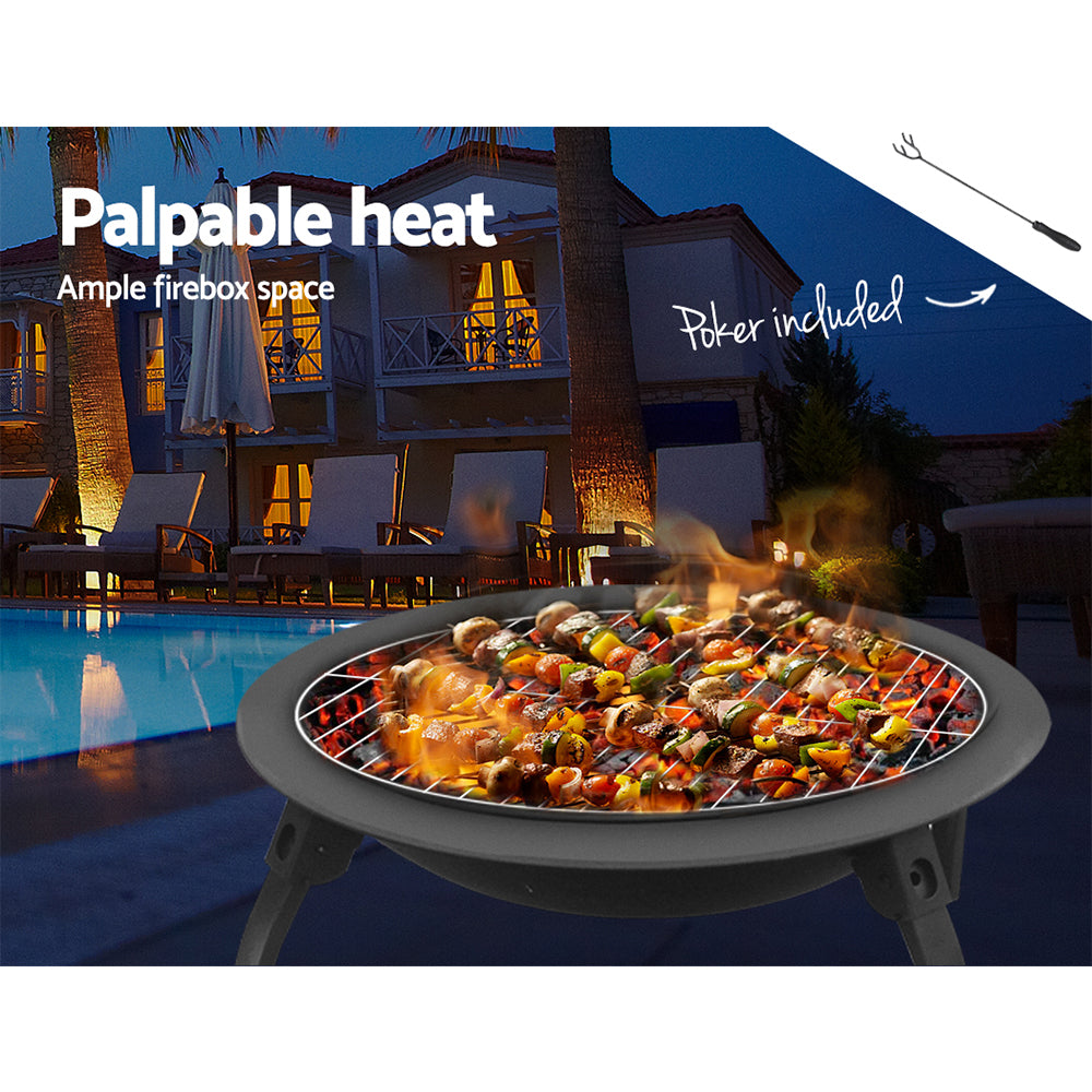 Grillz 30 Inch Portable Foldable Outdoor Fire Pit Fireplace - image5