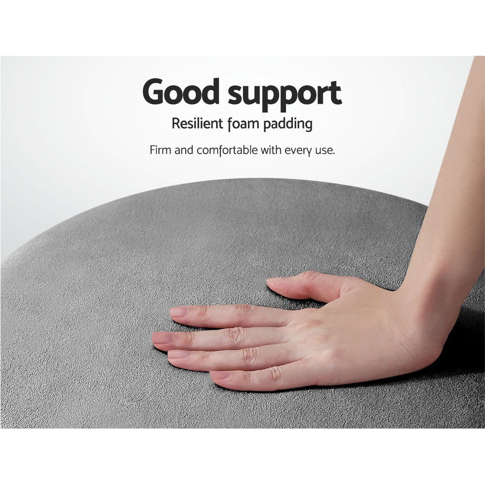 Round Velvet Ottoman Foot Stool Foot Rest Pouffe Padded Seat Bedroom Footstool - image4