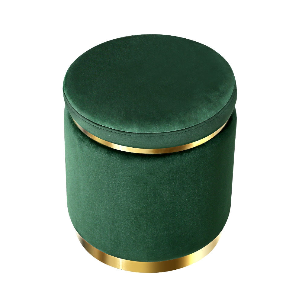 Ottoman Round Velvet Foot Stool Foot Rest Pouffe Padded Seat Pouf Home Decor - image3