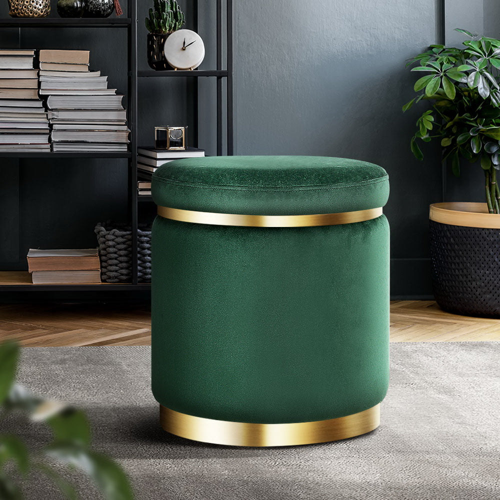 Ottoman Round Velvet Foot Stool Foot Rest Pouffe Padded Seat Pouf Home Decor - image8