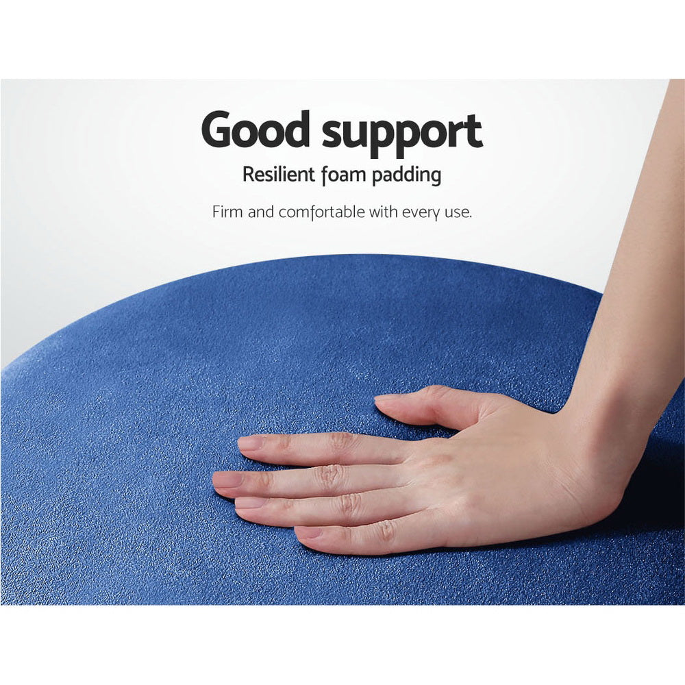 Foot Stool Round Velvet Ottoman Foot Rest Pouffe Pouf Padded Seat Footstool Navy - image4