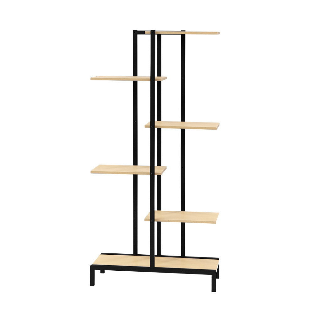 6-tier Indoor Outdoor Metal Wood Plant Stand Garden Shelf Garden Display - image1