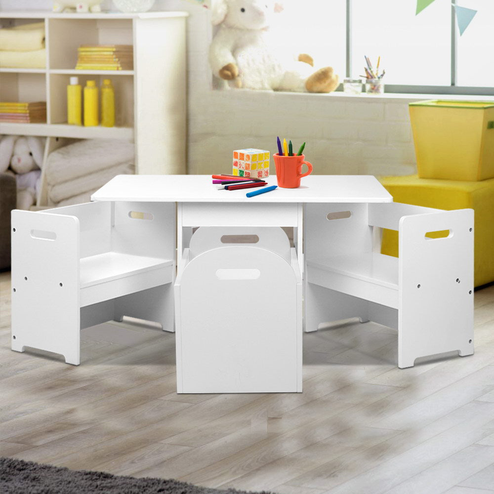 Kids Multi-function Table and Chair Hidden Storage Box Toy Activity Desk - image7