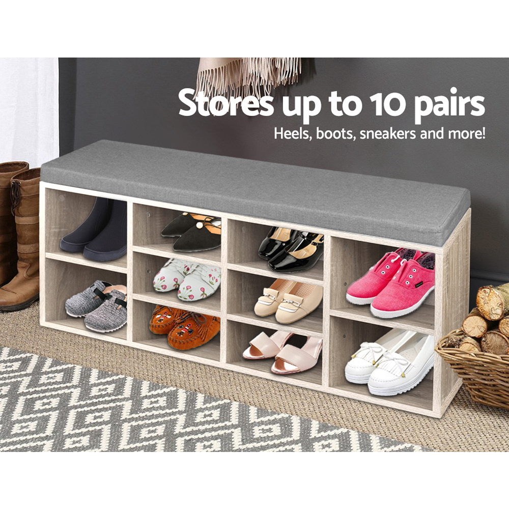 Bench Wooden Shoe Rack Storage - image4