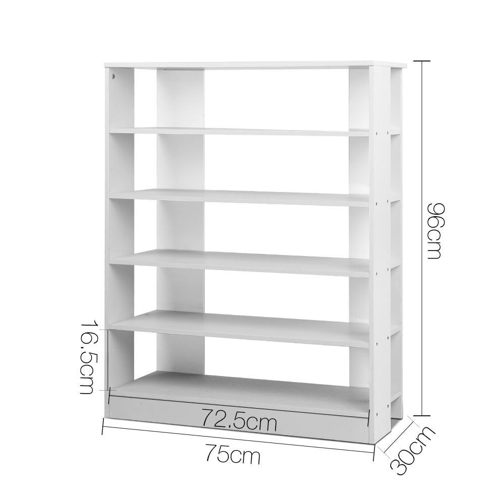 6-Tier Shoe Rack Cabinet - White - image2