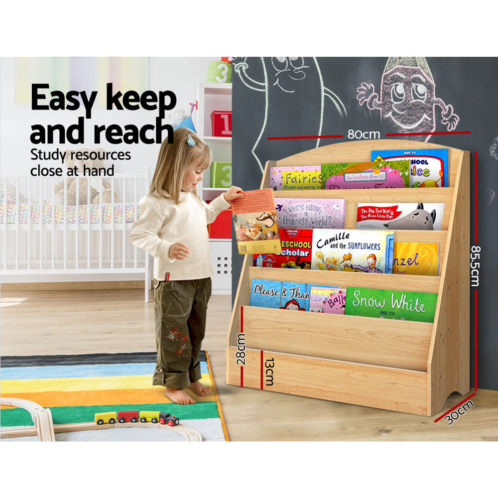 5 Tiers Kids Bookshelf Magazine Shelf Rack Organiser Bookcase Display - image3