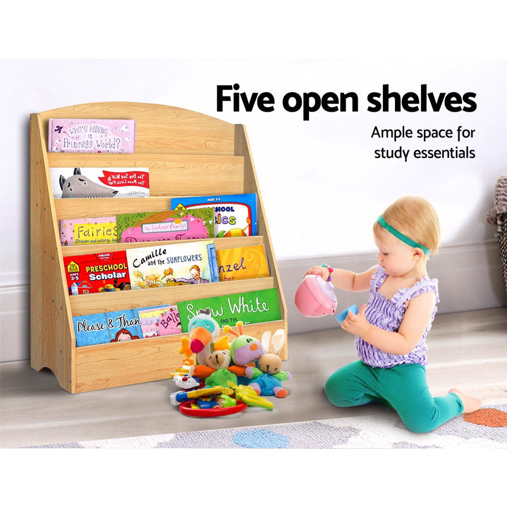 5 Tiers Kids Bookshelf Magazine Shelf Rack Organiser Bookcase Display - image4