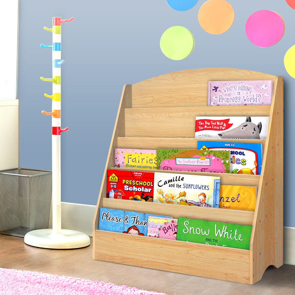 5 Tiers Kids Bookshelf Magazine Shelf Rack Organiser Bookcase Display - image7