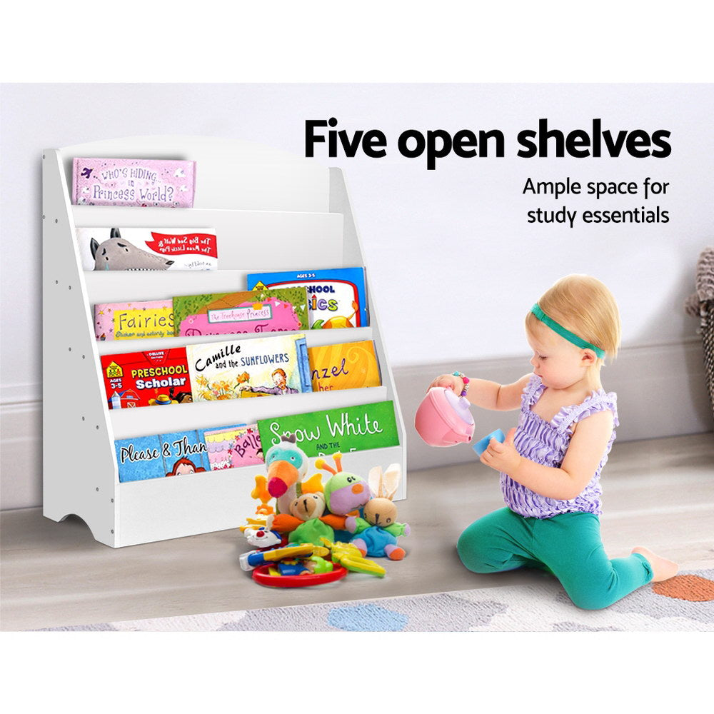 5 Tiers Kids Bookshelf Magazine Rack Shelf Organiser Bookcase Display - image4