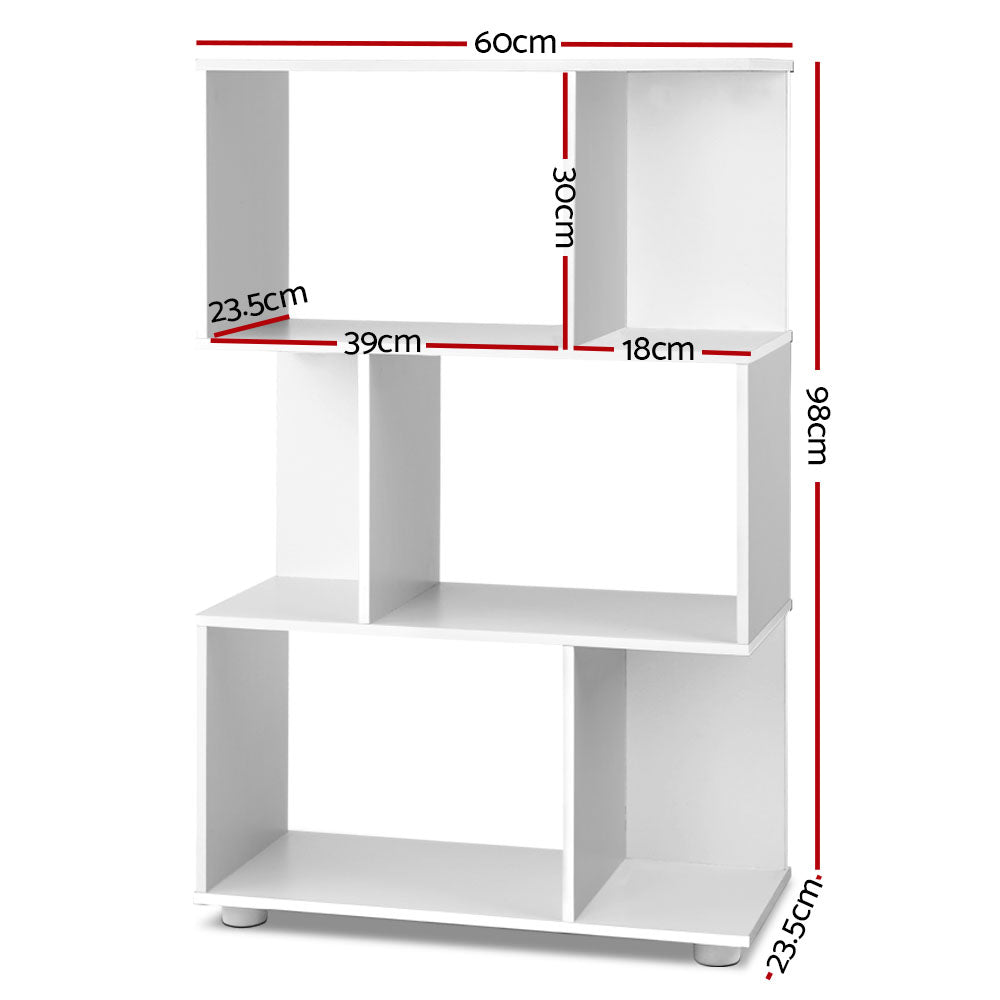 3 Tier Zig Zag Bookshelf - White - image2