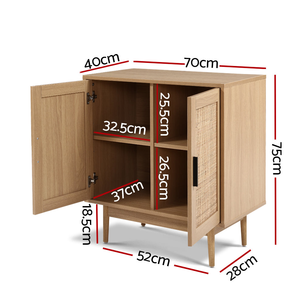 Rattan Buffet Sideboard Cabinet Storage Hallway Table Kitchen Cupboard - image2