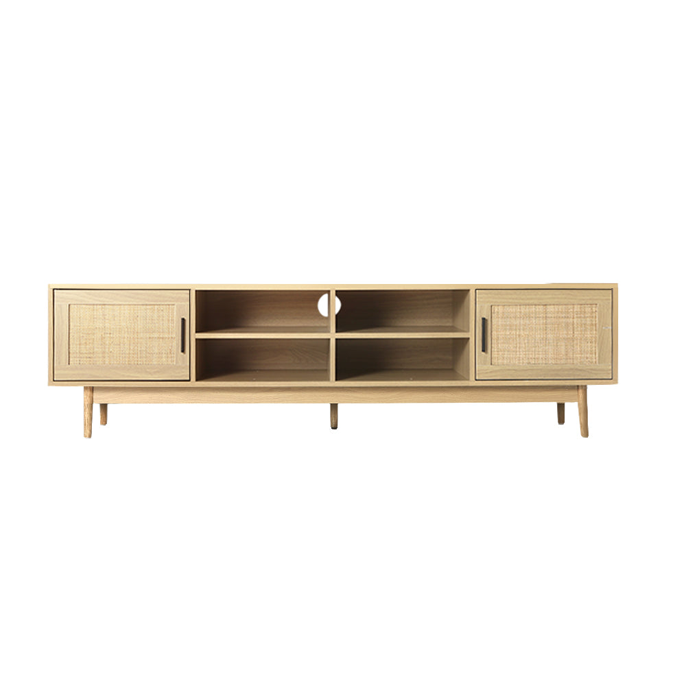 Artiss TV Cabinet Entertainment Unit Storage Cabinets Rattan Wooden 180CM - image3