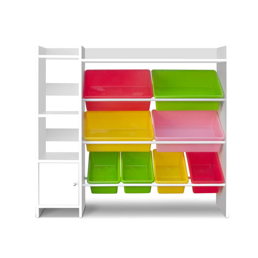 8 Bins Kids Toy Box Storage Organiser Rack Bookshelf Drawer Cabinet - image1