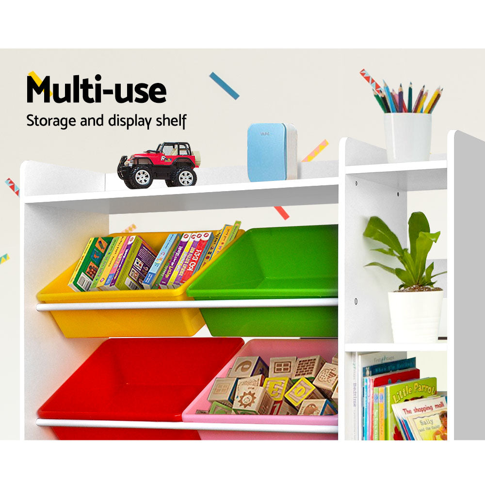 8 Bins Kids Toy Box Storage Organiser Rack Bookshelf Drawer Cabinet - image5