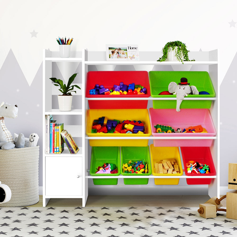 8 Bins Kids Toy Box Storage Organiser Rack Bookshelf Drawer Cabinet - image7