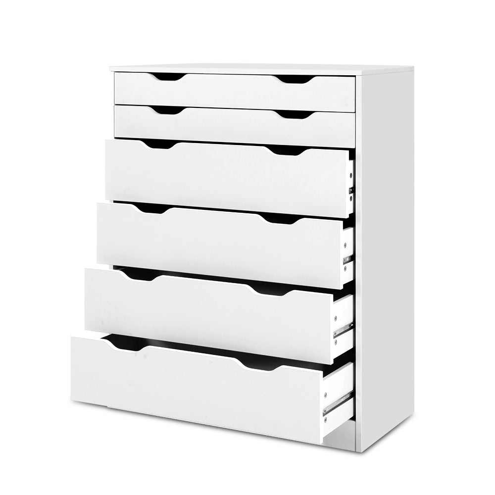 6 Chest of Drawers Tallboy Cabinet Storage Dresser Table Bedroom Storage - image1