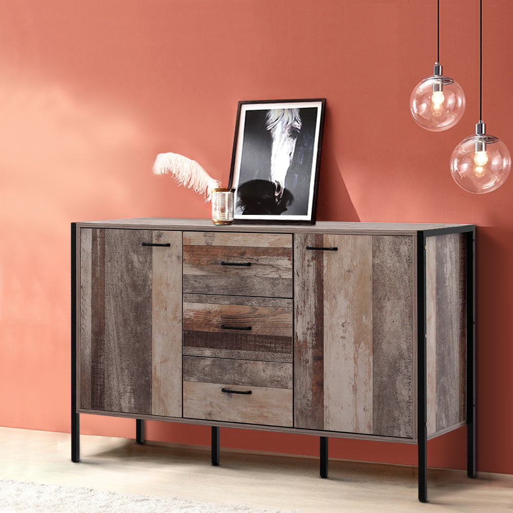 Buffet Sideboard Storage Cabinet Industrial Rustic Wooden - image7