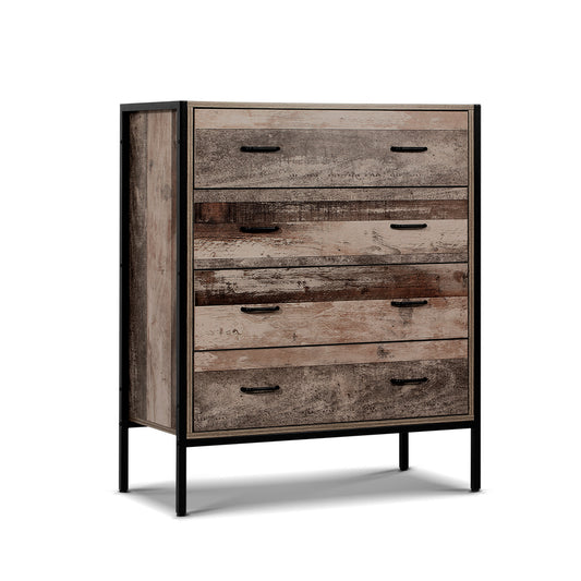 Chest of Drawers Tallboy Dresser Storage Cabinet Industrial Rustic - image1
