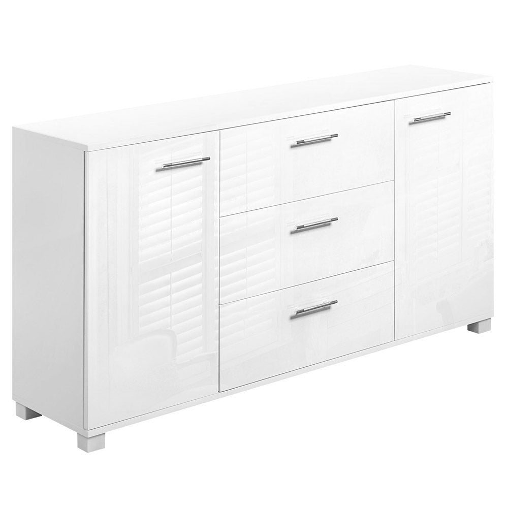 High Gloss Sideboard Storage Cabinet Cupboard - White - image1