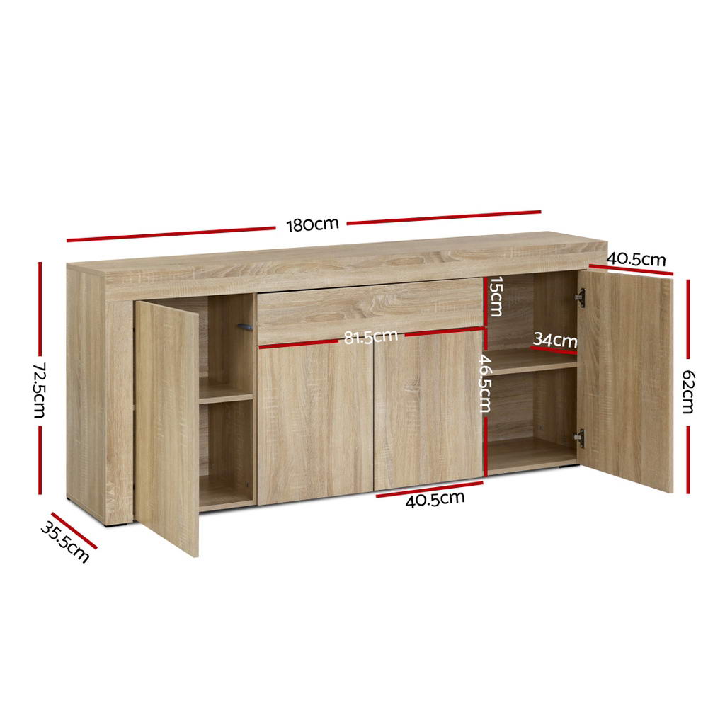 Buffet Sideboard Cabinet Storage 4 Doors Cupboard Hall Wood Hallway Table - image2
