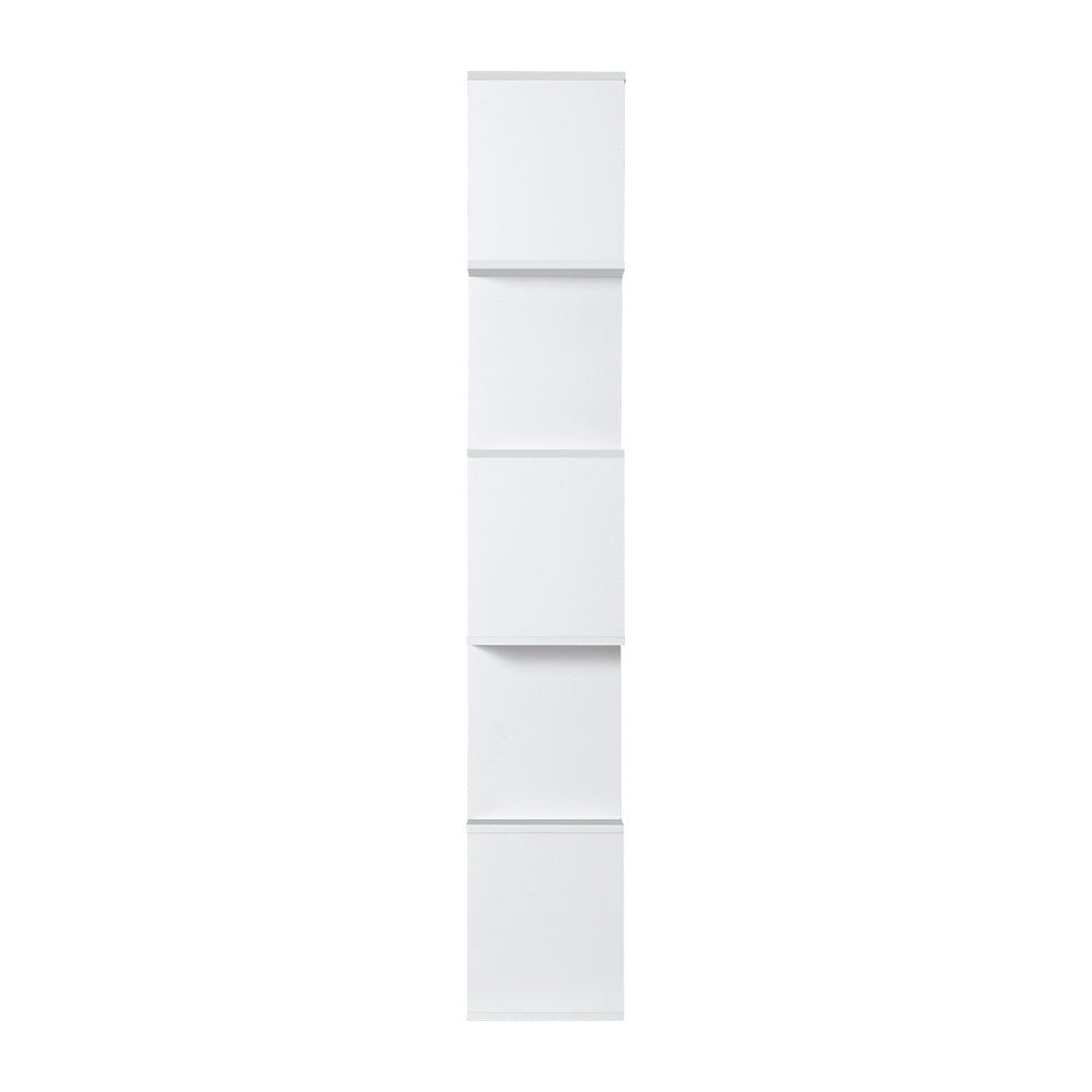 5 Tier Bookshelf Display Shelf CD Cabinet Bookcase Stand Storage White - image4