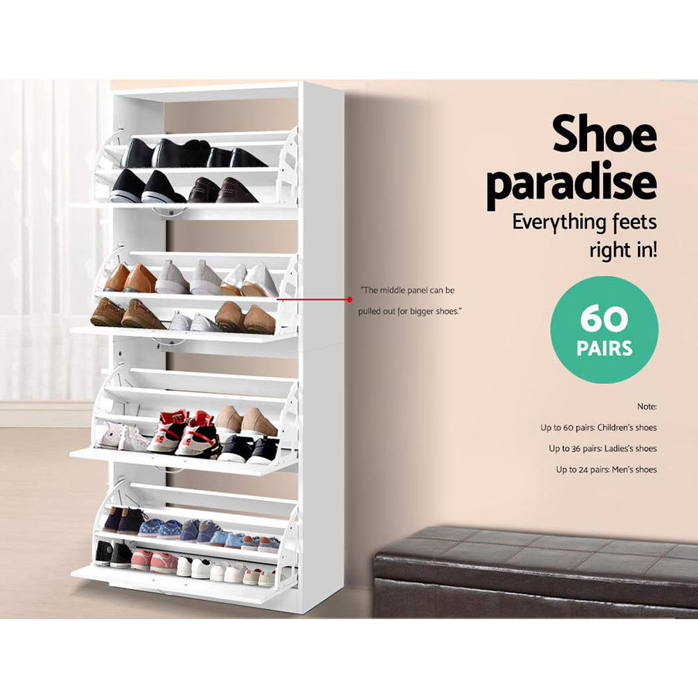 60 Pairs Shoe Cabinet Shoes Rack Storage Organiser Shelf Cupboard Drawer - image4