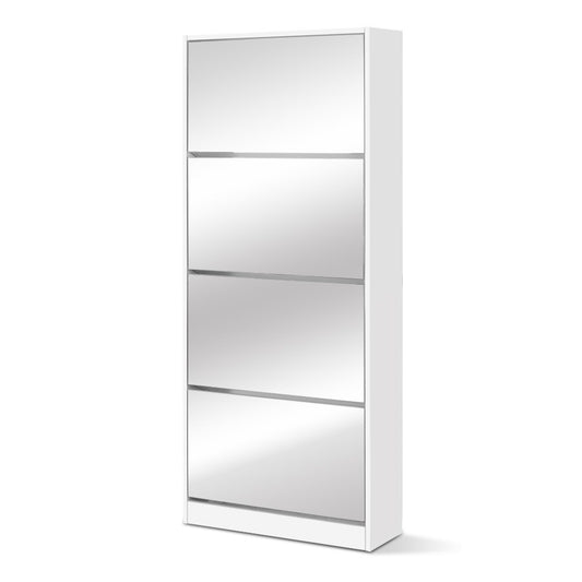 Shoe Cabinet Mirror Shoes Storage Rack Organiser 60 Pairs Cupboard Shelf - image1