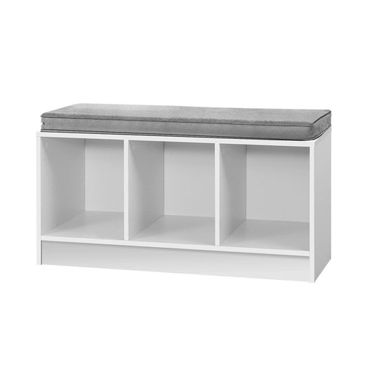 Shoe Cabinet Bench Shoes Organiser Storage Rack Shelf White Box Seat - image1