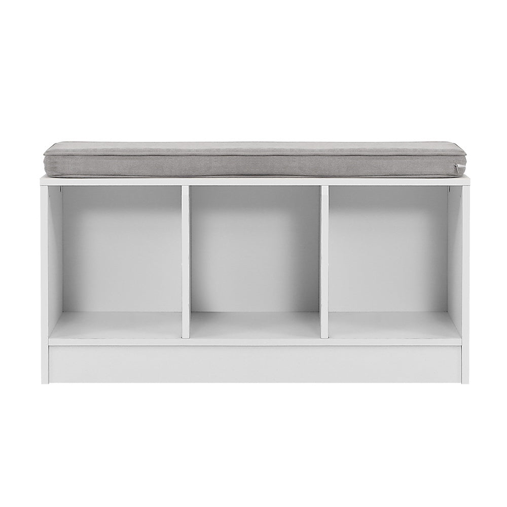 Shoe Cabinet Bench Shoes Organiser Storage Rack Shelf White Box Seat - image3