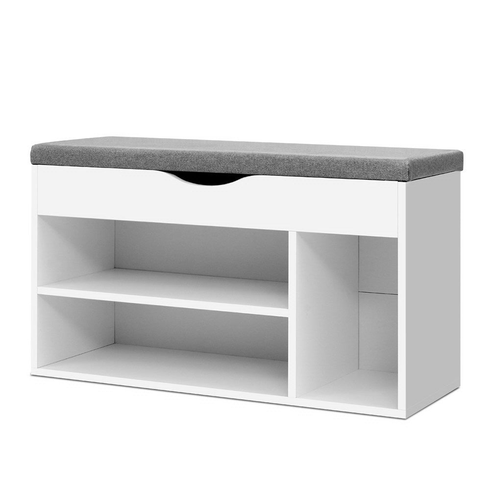 Shoe Cabinet Bench Shoes Organiser Storage Rack Shelf White Cupboard Box - image1