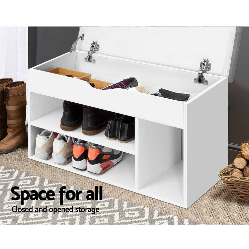 Shoe Cabinet Bench Shoes Organiser Storage Rack Shelf White Cupboard Box - image8