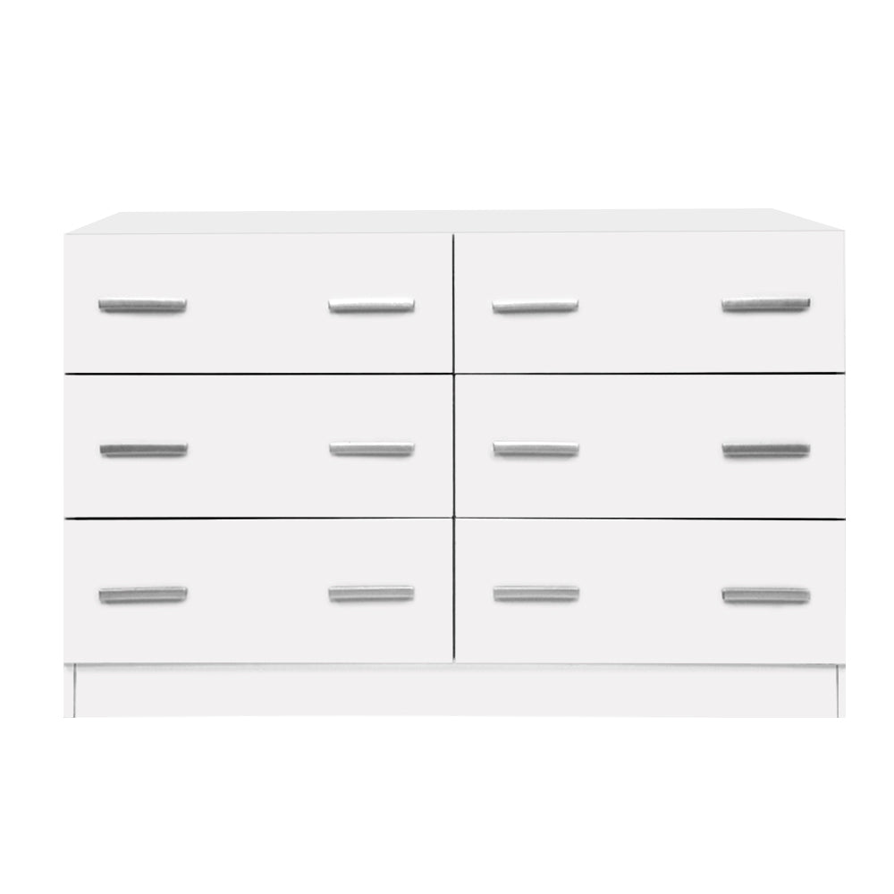 6 Chest of Drawers Cabinet Dresser Tallboy Lowboy Storage Bedroom White - image3