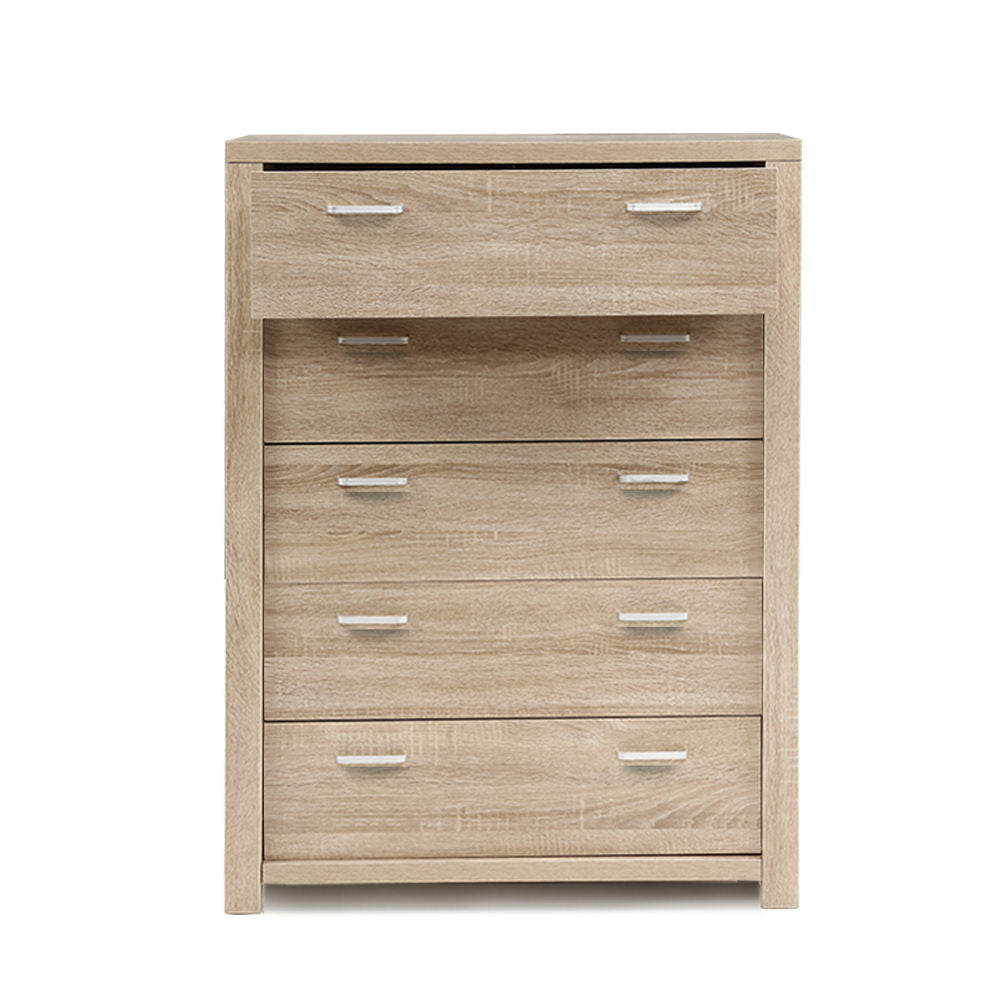 5 Chest of Drawers Tallboy Dresser Table Bedroom Storage Cabinet - image3