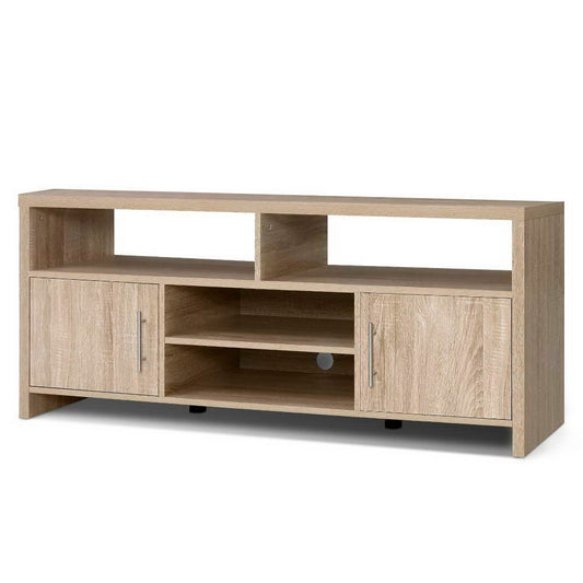 TV Cabinet Entertainment Unit Stand Storage Shelf Sideboard 140cm Oak - image1