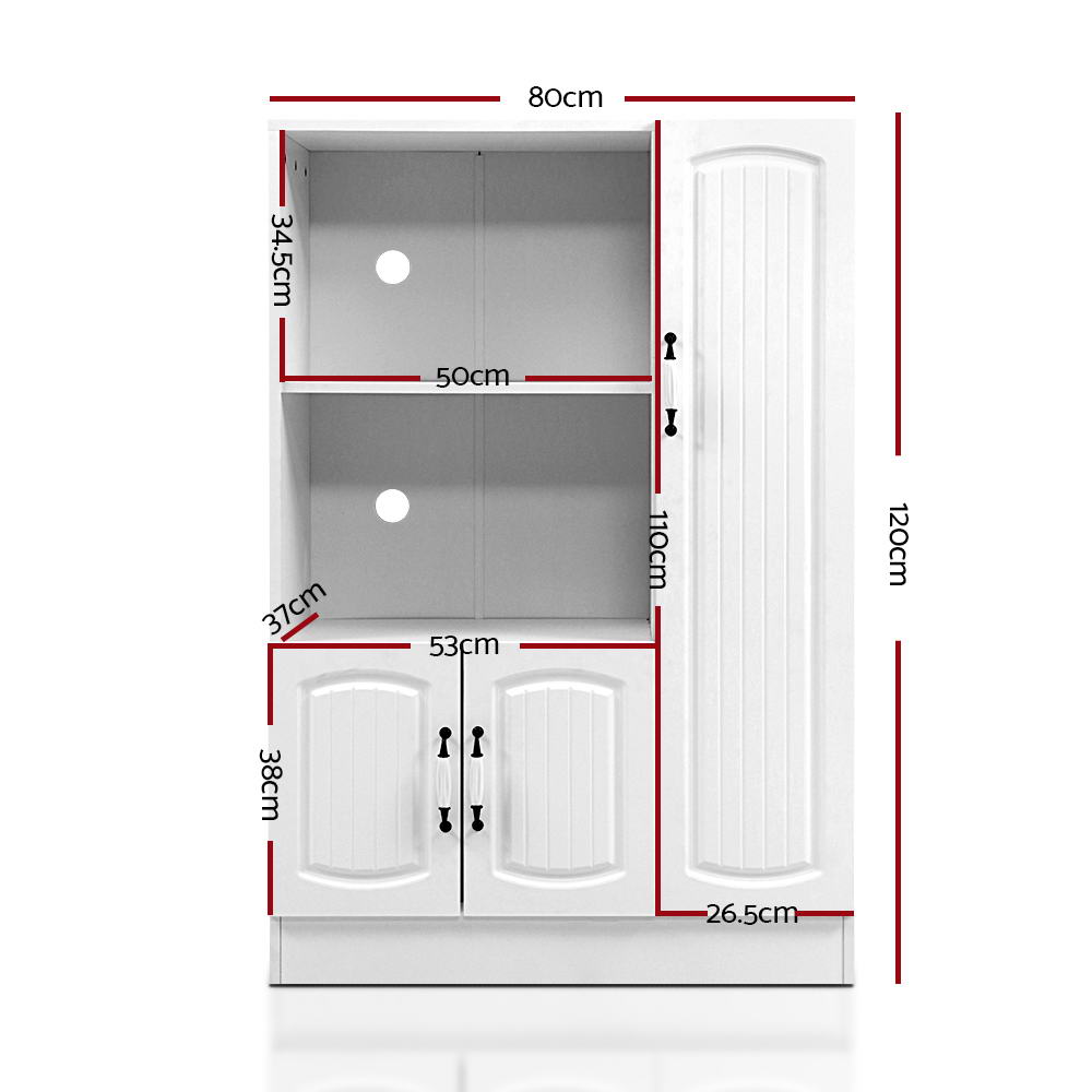 Buffet Sideboard Cabinet Storage Cupboard Doors White Kitchen Hallway - image2