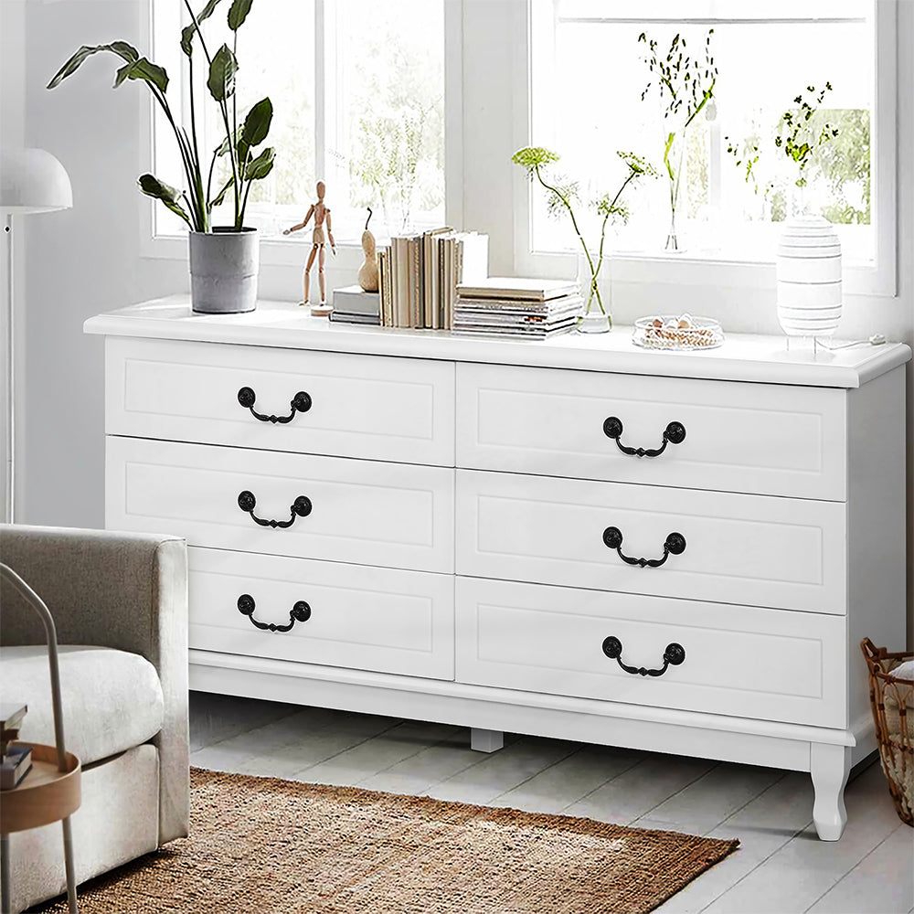 Chest of Drawers Dresser Table Lowboy Storage Cabinet White KUBI Bedroom - image5