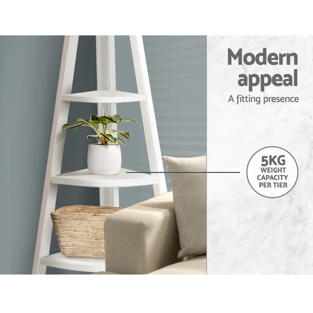 5 Tier Corner Ladder Display Shelf Home Storage Plant Stand Bookshelf - image5