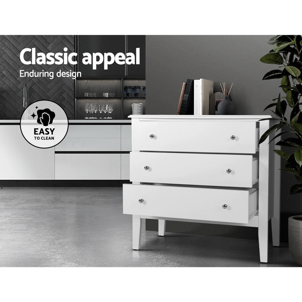 Chest of Drawers Storage Cabinet Bedside Table Dresser Tallboy White - image6