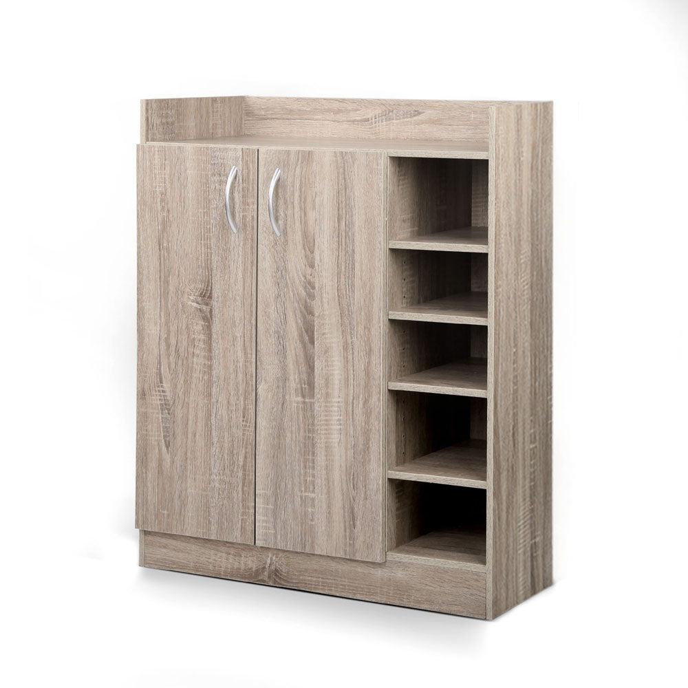2 Doors Shoe Cabinet Storage Cupboard - Wood - image1