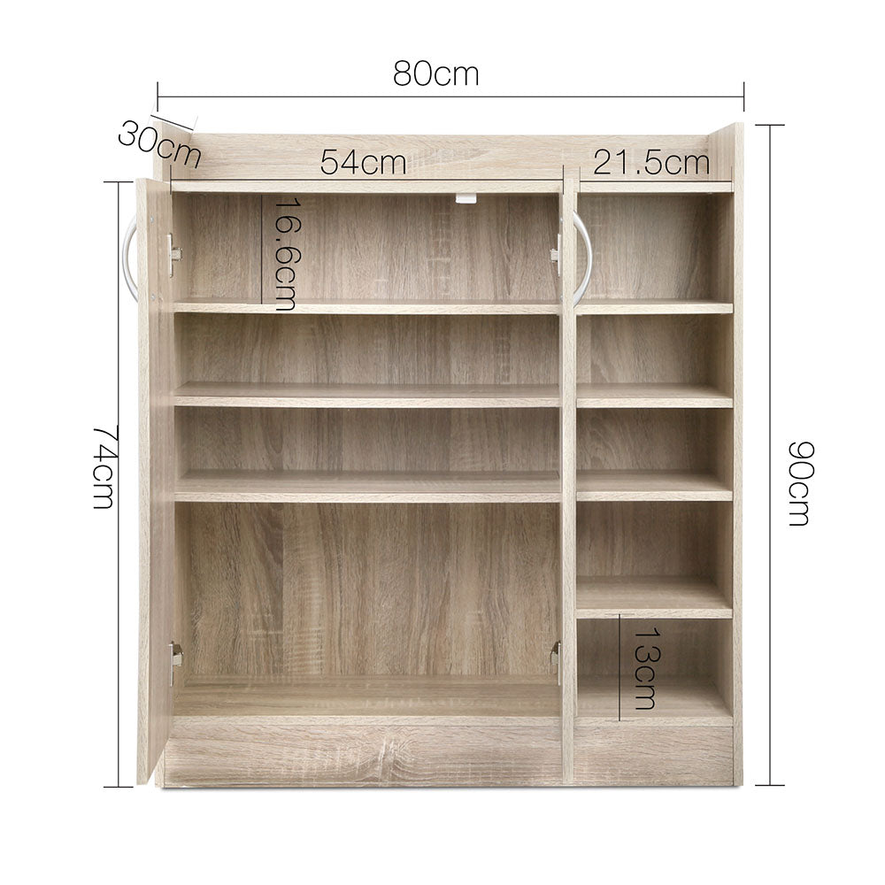 2 Doors Shoe Cabinet Storage Cupboard - Wood - image2