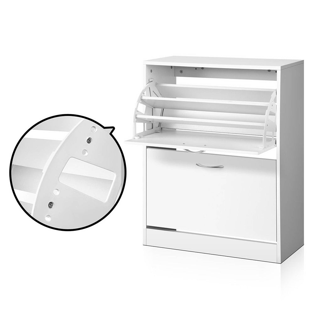 2 Door Shoe Cabinet - White - image3