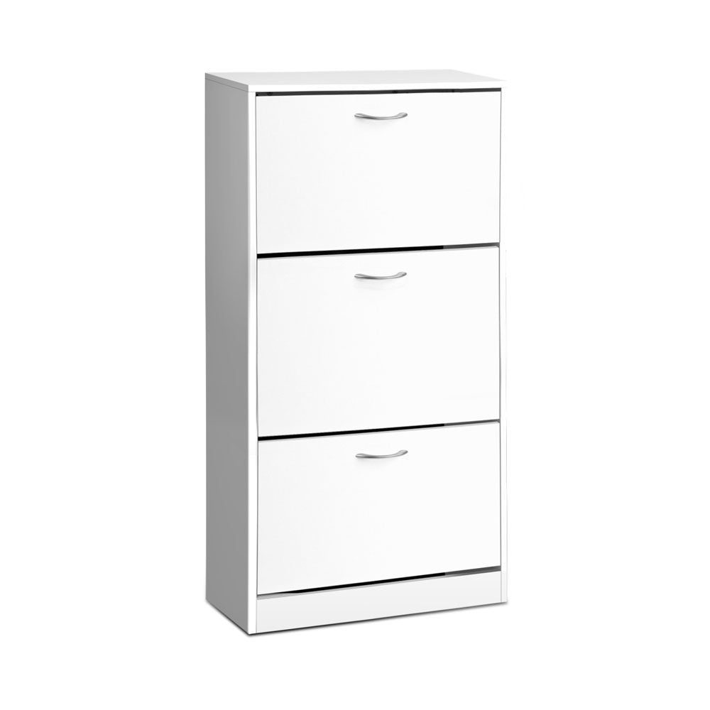 3 Tier Shoe Cabinet - White - image1