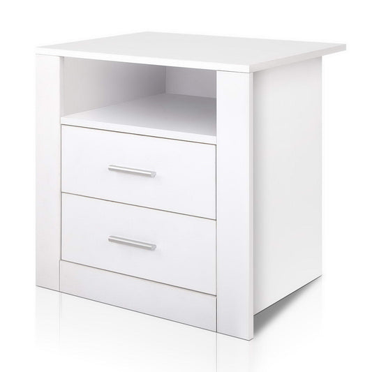 Bedside Tables Drawers Storage Cabinet Drawers Side Table White - image1