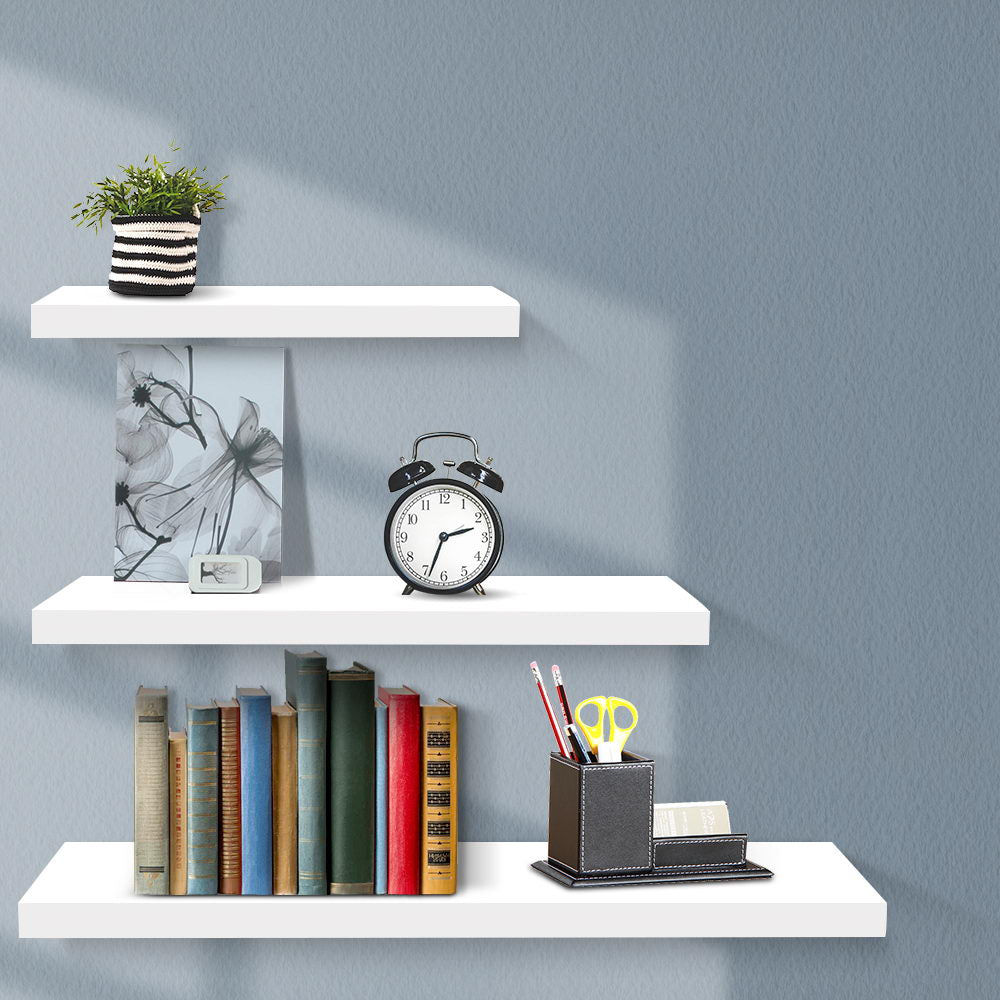 3 Piece Floating Wall Shelves - White - image7