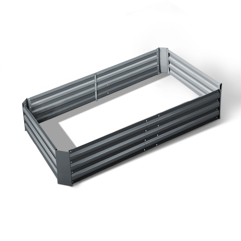 150 x 90cm Galvanised Steel Garden Bed - Aliminium Grey - image1